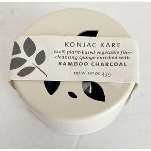 Konjac Sponge Saje 100% Plant Based  Bamboo Charcoal Prevent‎ Blackheads